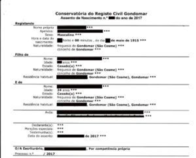 Acte de naissance (Portugal)