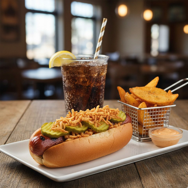 "All-in-One" - Hotdog + Kartoffelecken + Softdrink (€/p.P.)