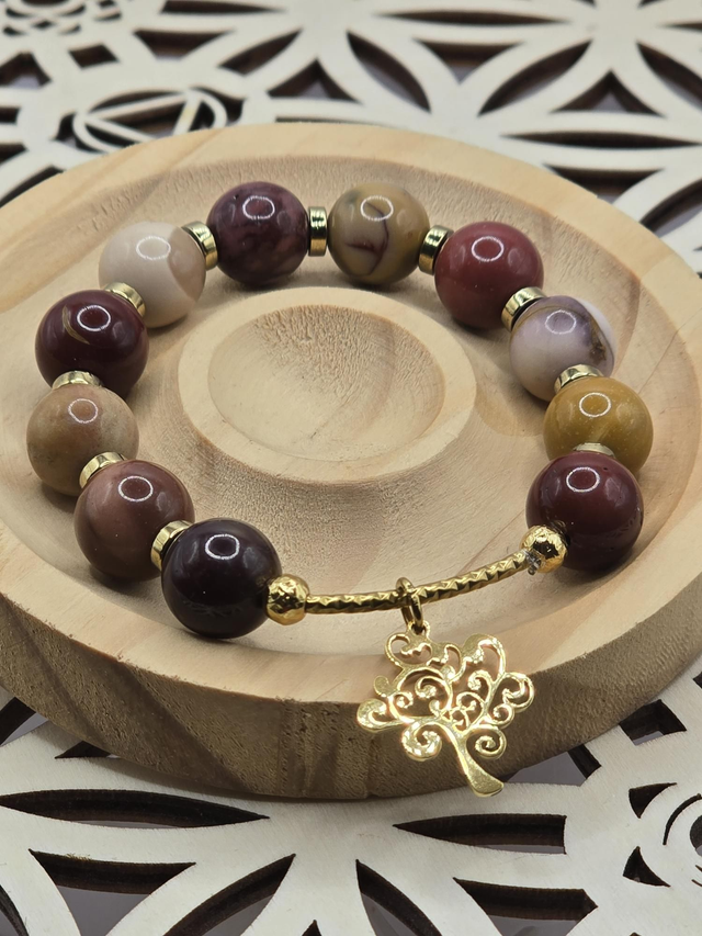 Bracelet Jaspe Mokaïte XL 1,2 cm 