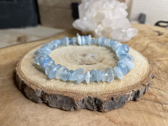 Bracelet chips AIGUE-MARINE