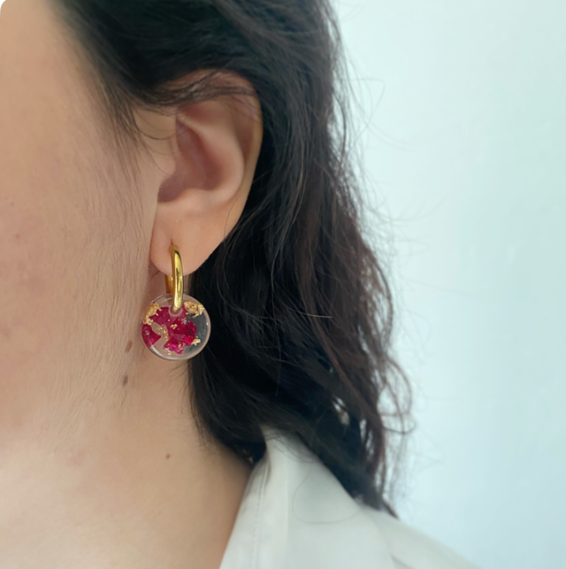 Boucles d’oreilles coquelicot