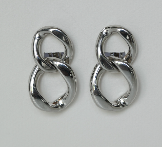 Paire de boucles d'oreilles  2 maillons Vintage Agatha  (collector)