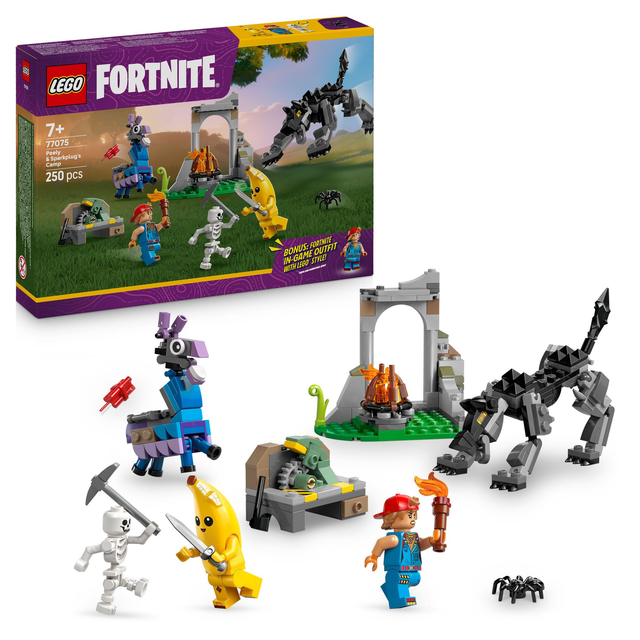 LEGO 77075 Fortnite Das Lager von Schali und der Zündkerzenkünstlerin