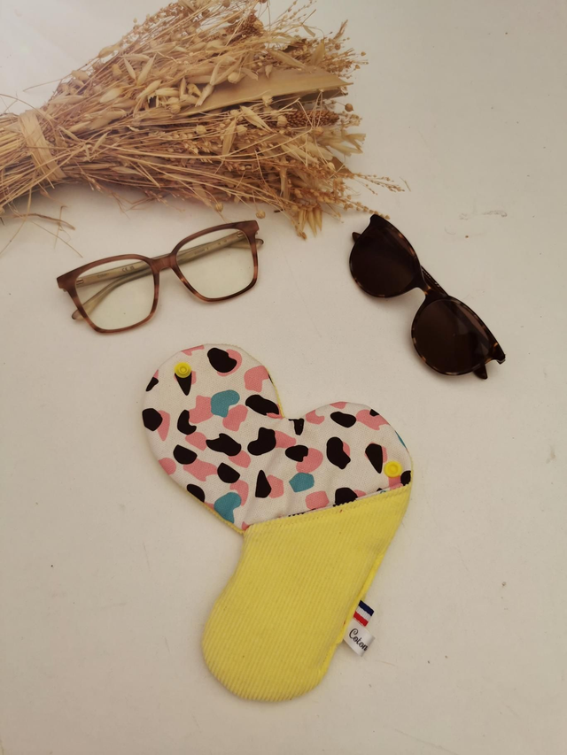 Étui à lunettes ROMÉO velour jaune 