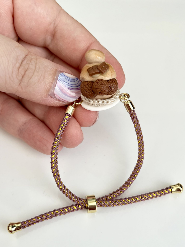 Bracciale Brioche gelato con il tuppo - gusto Cioccolato