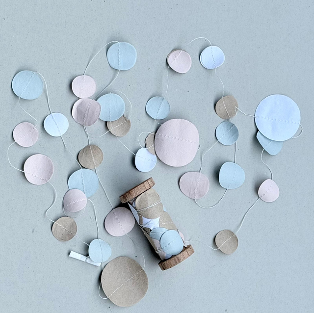 Papiergirlande Konfetti Pastell 5m