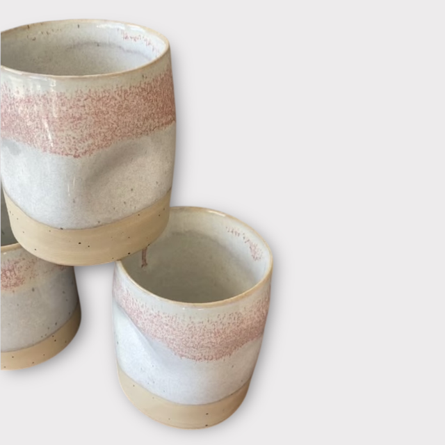 Klemmekrus - hvid m. rosa kant