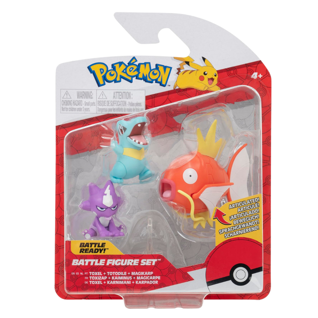 Pokémon Battle Figure Set: Toxel + Totodile + Magikarp
