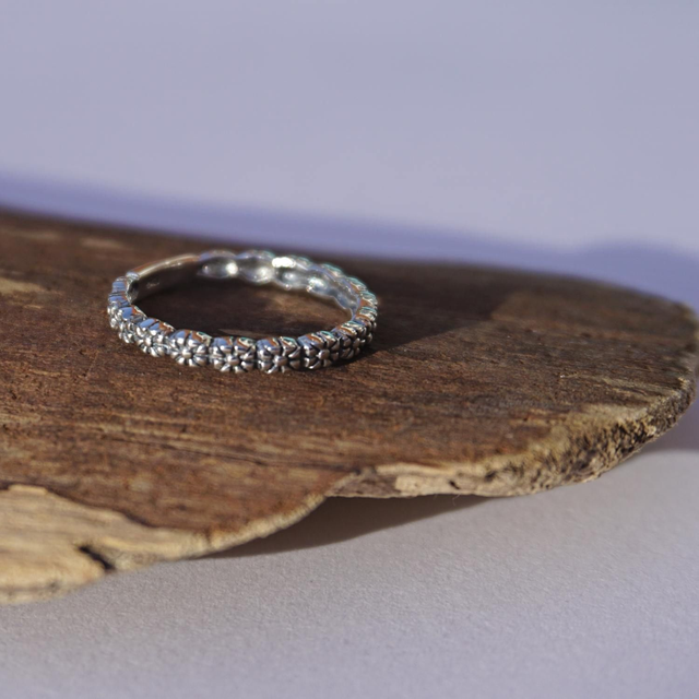 Petite Daisy Sterling Silver Ring