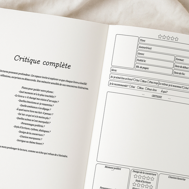 Journal de lecture spécial critique de livre - Taupe