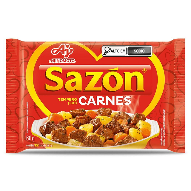 Sazon Carnes 60 gr (12 sachês)- Ajinomoto