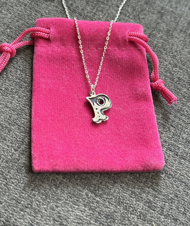 Handmade Sterling Silver Initial  Pendant and chain