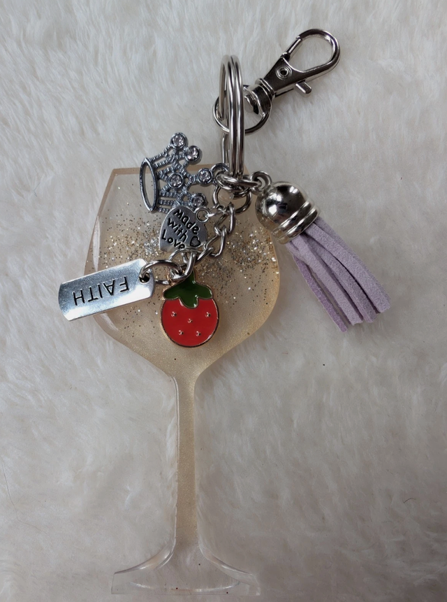 Champagne Glass Keyring