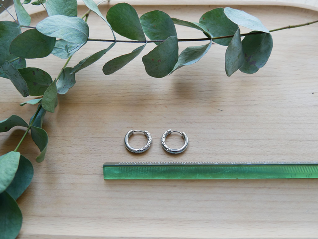 Créoles argentées réversibles 18mm