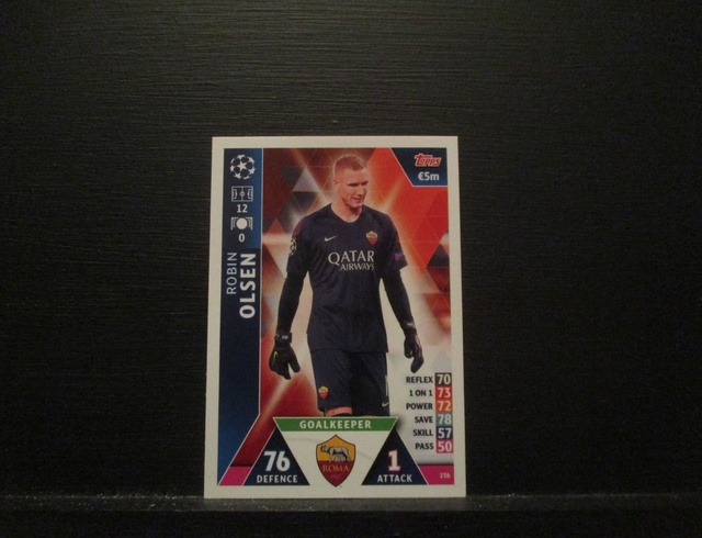 Robin Olsen - UEFA Champions League Match Attax 2018/19 Original Trading Card #236