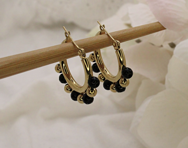 Orecchini Black Hoop