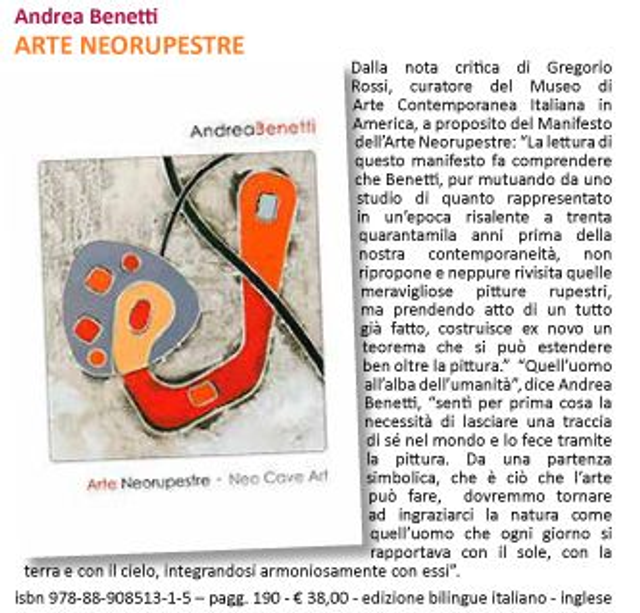 Andrea Benetti, "Arte neorupestre", qudulibri 2015