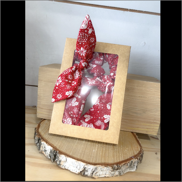 Coffret Foulchie et Chouchou Noeud imprimé Noël 