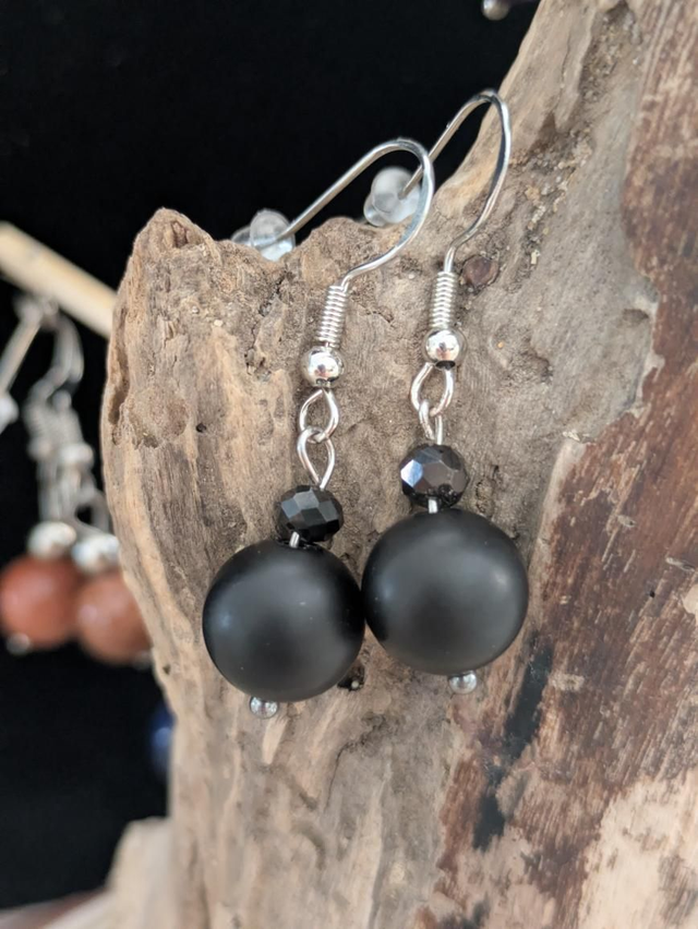 Boucles d'oreilles Onyx argent S925