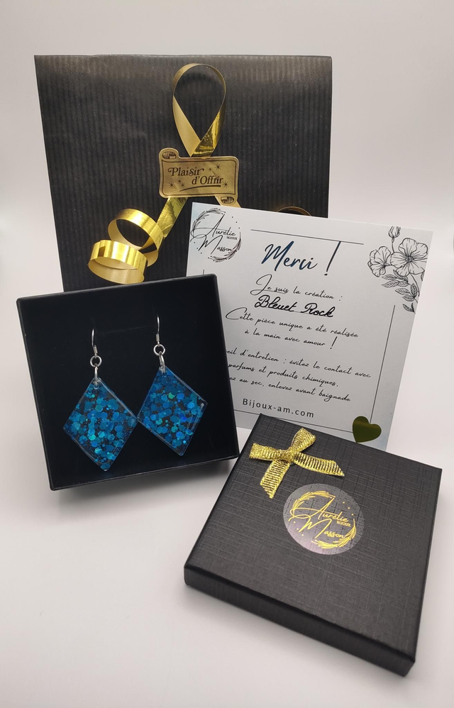 Boucles d'oreilles "Bleuet Rock"