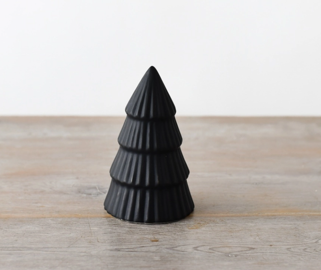 Matt Black Tree Ornament, 12cm