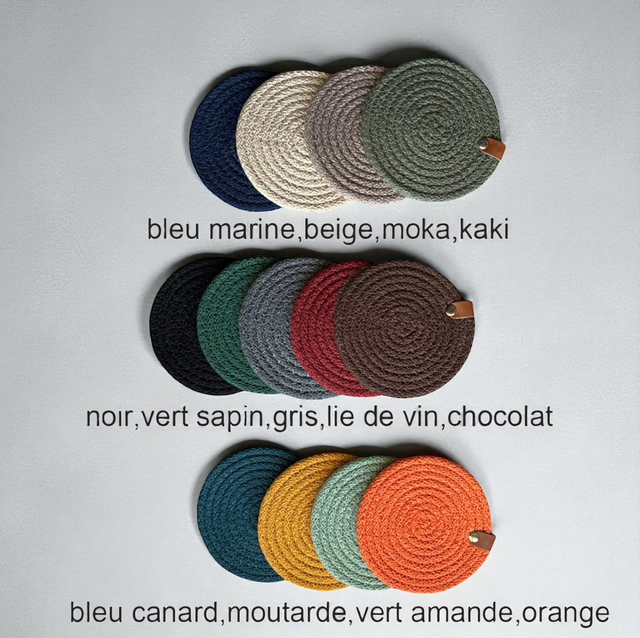 Lot de 2 dessous de plat bi-color