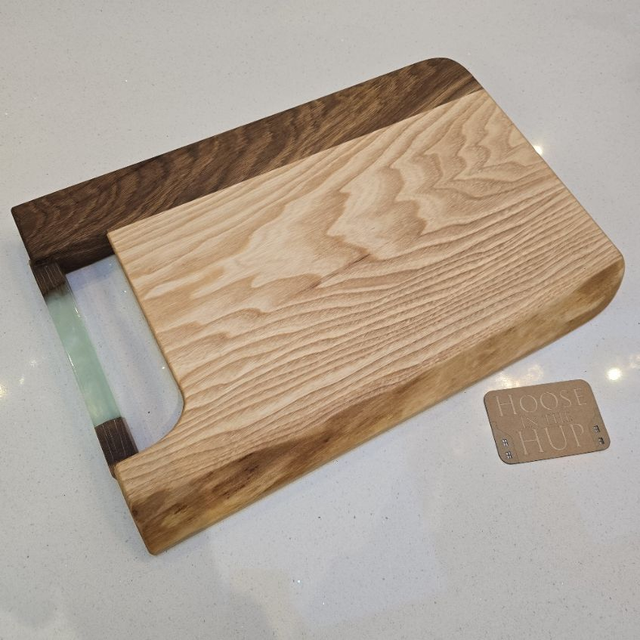 Oak, Ash and epoxy cutting board