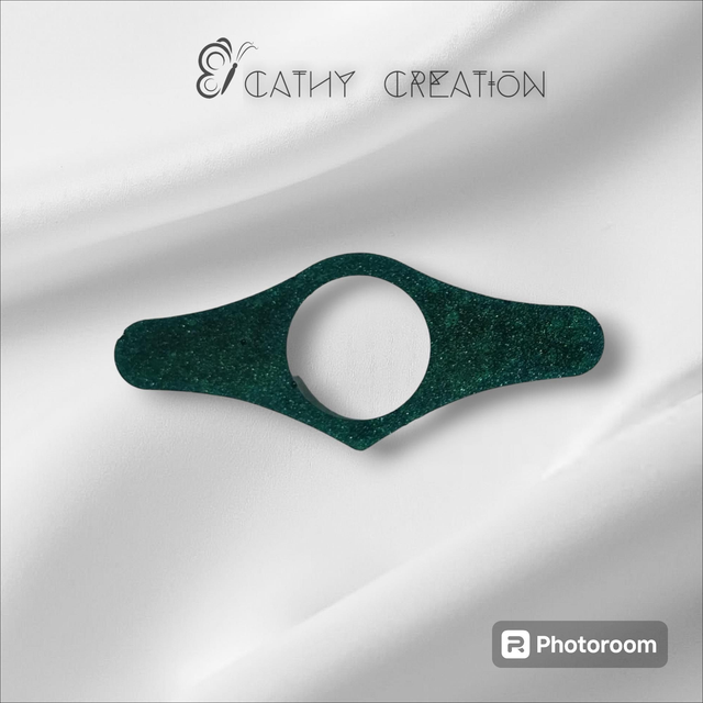 Bague de lecture verte pailletée