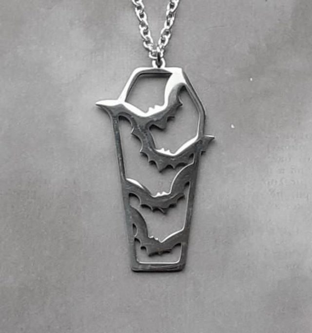 Batty Coffin Steel Necklace 