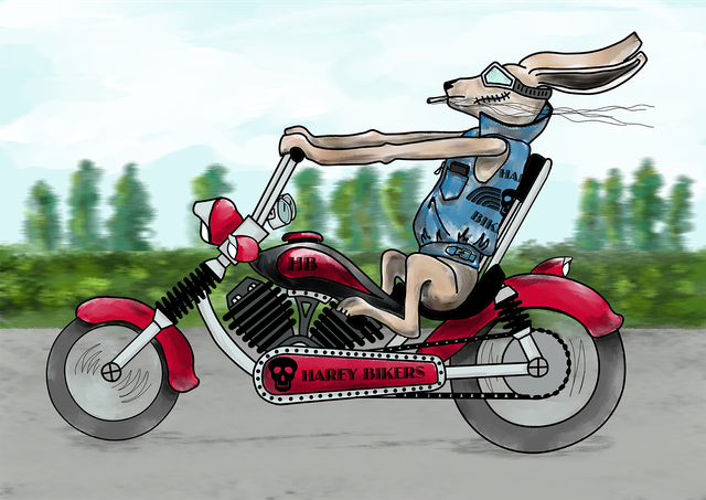 Harey Bikers "Scarface"   (Fine Art Limited Edition. Giclée Print)
