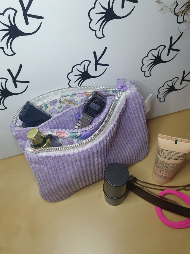 Pochette Amy velours / coton fleuri à personnaliser