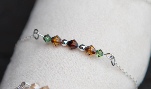 Bracelet en cristal marron vert