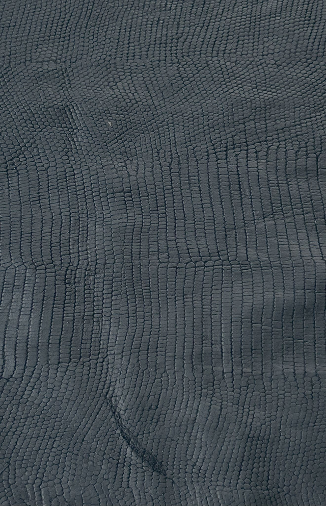 Chute de cuir noir mat imitation lézard