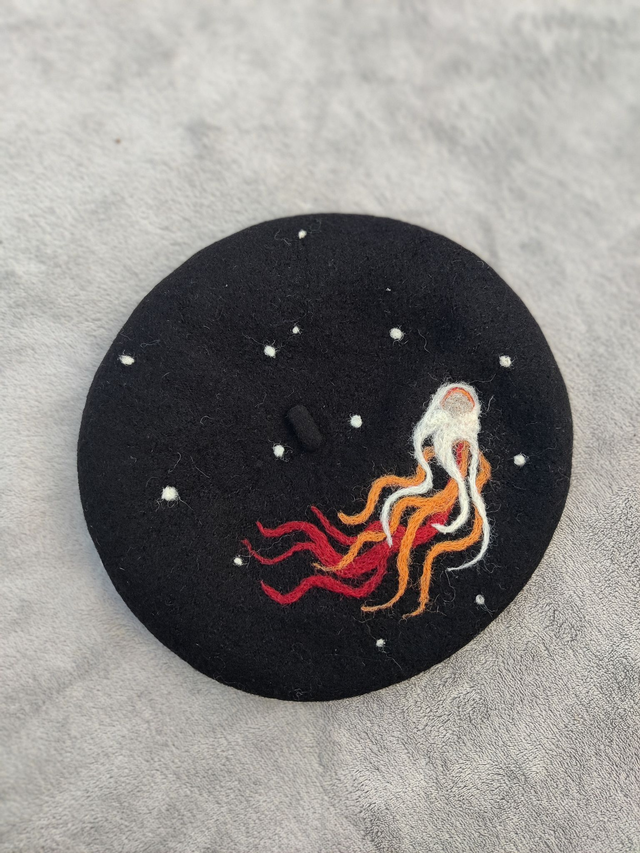 Jellyfish Comet // Upcycled Beret
