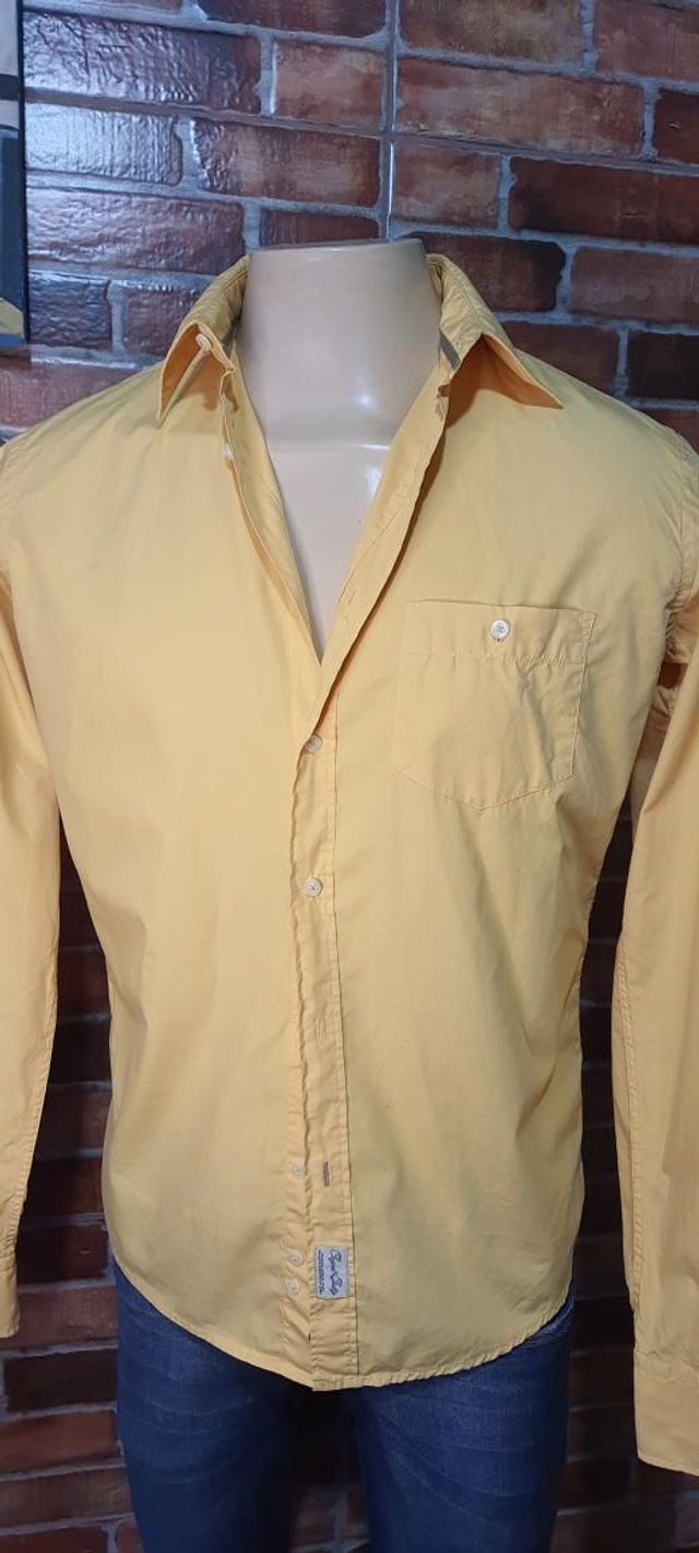 Camisa Social Masc.  Amarela, T/M