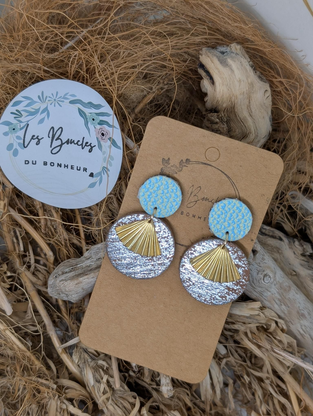 Boucles d&#039;oreilles Évasion argenté bleu 