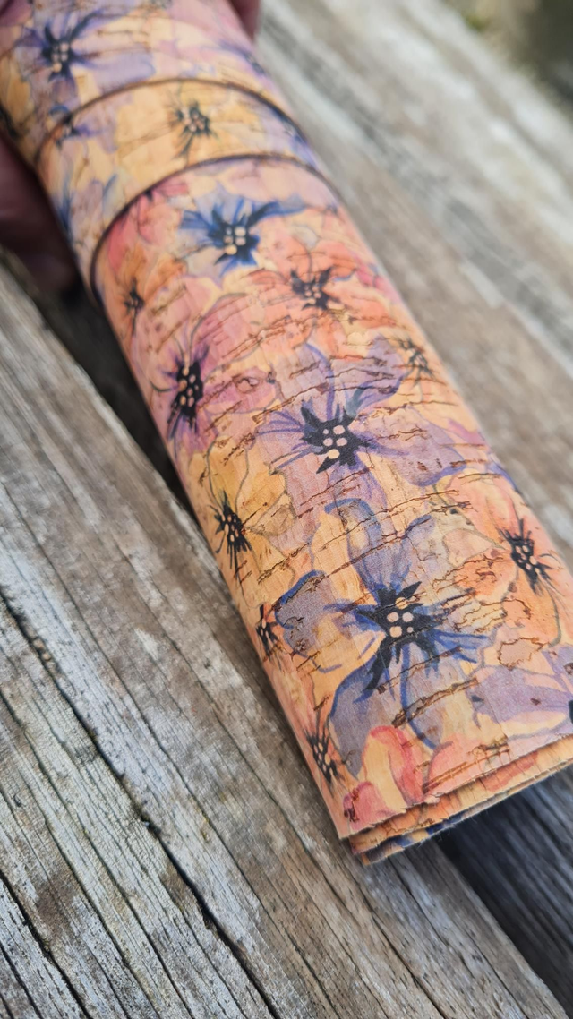 Tissu de liège imprimé "Tram jaune" 30x30cm