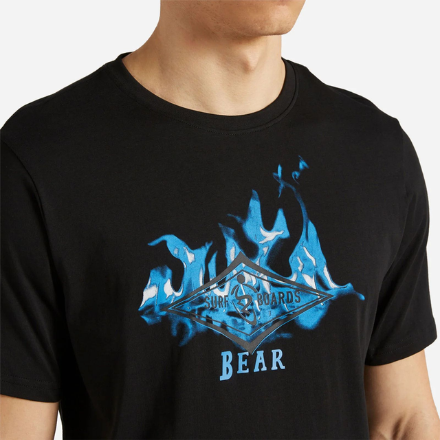 47431065 - Bear T-shirt uomo girocollo mezza manica con stampa flame sky