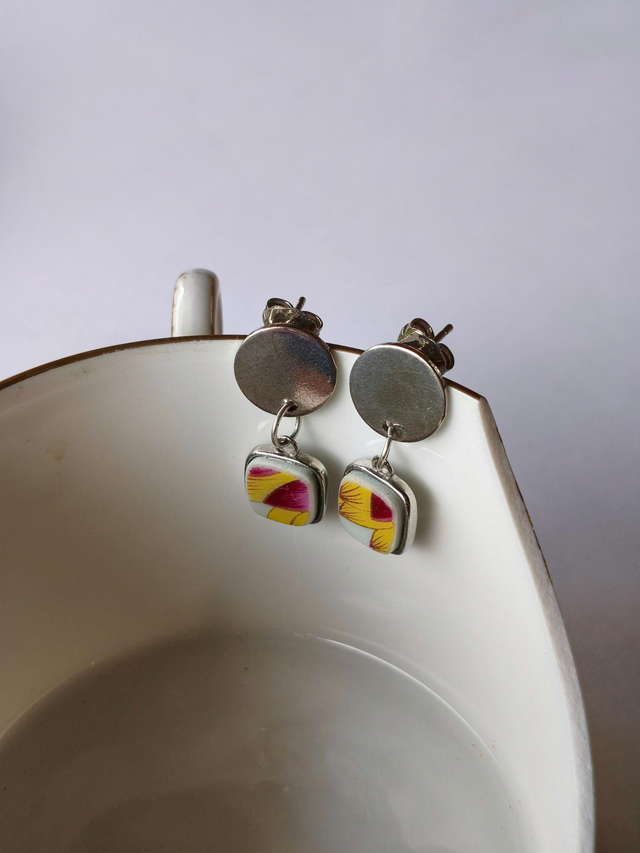 Boucles d&#039;oreilles pendantes - porcelaine - Charles Field Haviland - no.2