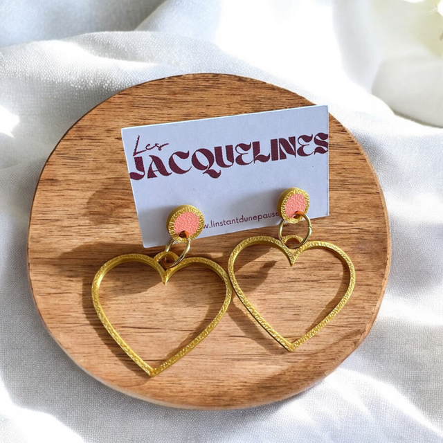 Boucles d&#039;oreilles &quot;Cœur Doré&quot;