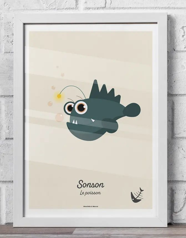 24 - Affiche enfant poisson