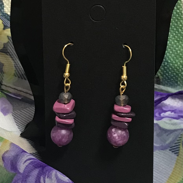 Purple Dangling Earrings- PUR03