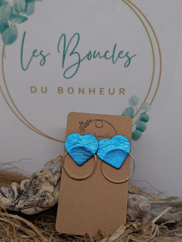 Créoles Valentine bleu