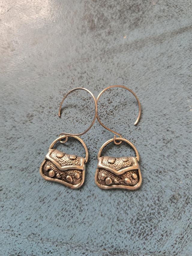 Earrings silver handbag