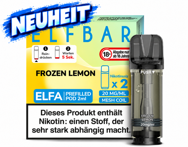 ELFBAR ELFA Pods – Frozen Lemon – 20 mg/ml – 2er Pack