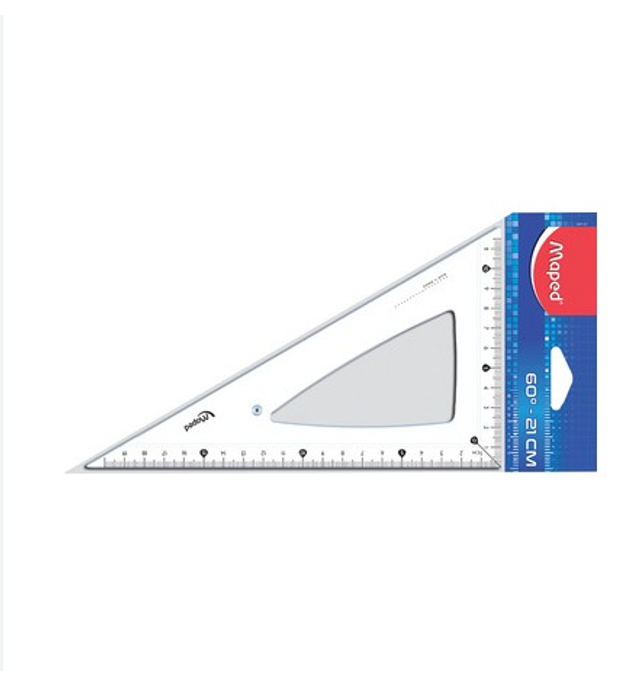 Maped Equerre Cristal 60 degrés, gand côté: 210 mm