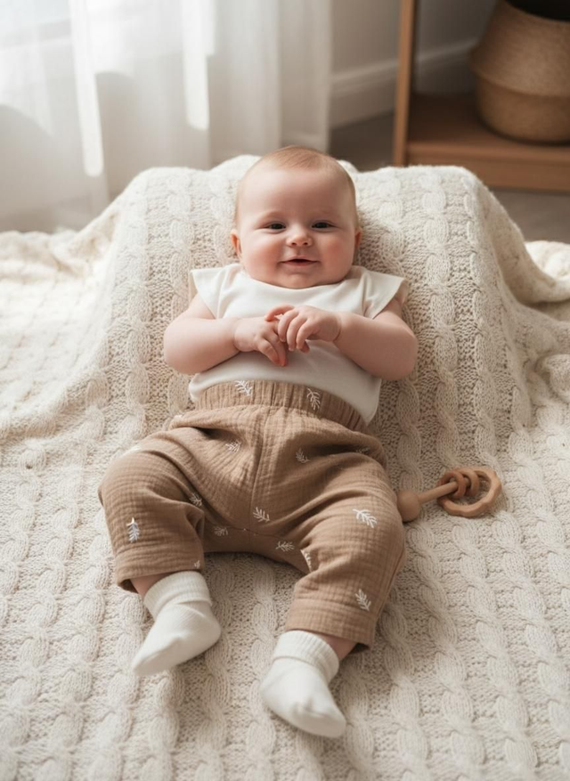 Pantalon Bébé Double Gaze Coton 