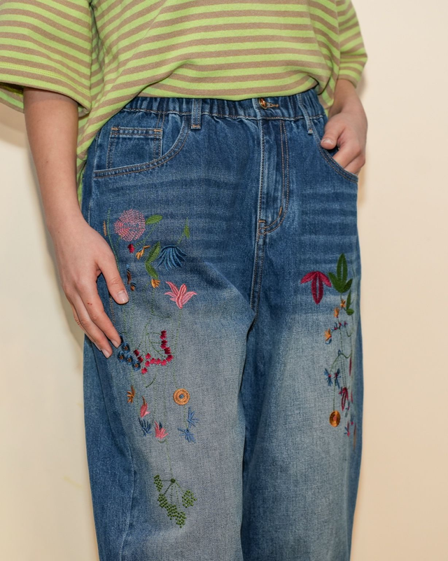 Jeans fiori scuro