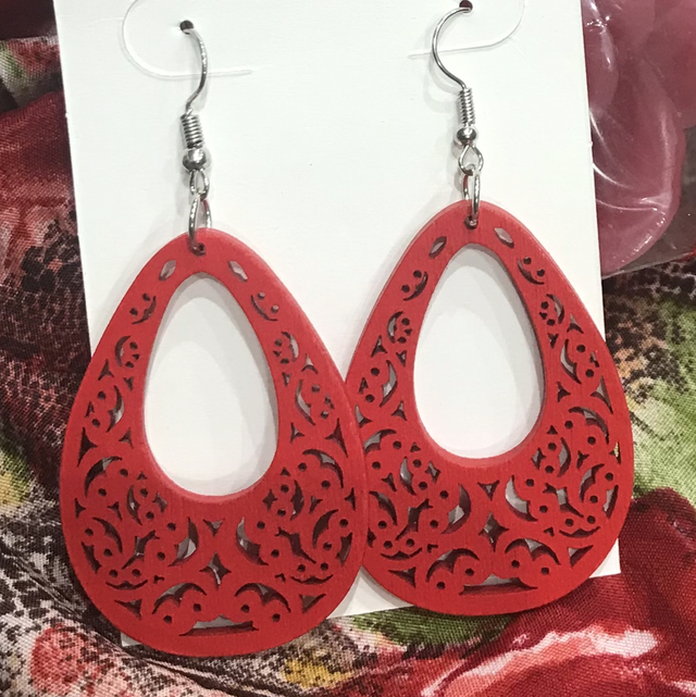 Red Dangling Earrings-RDE20