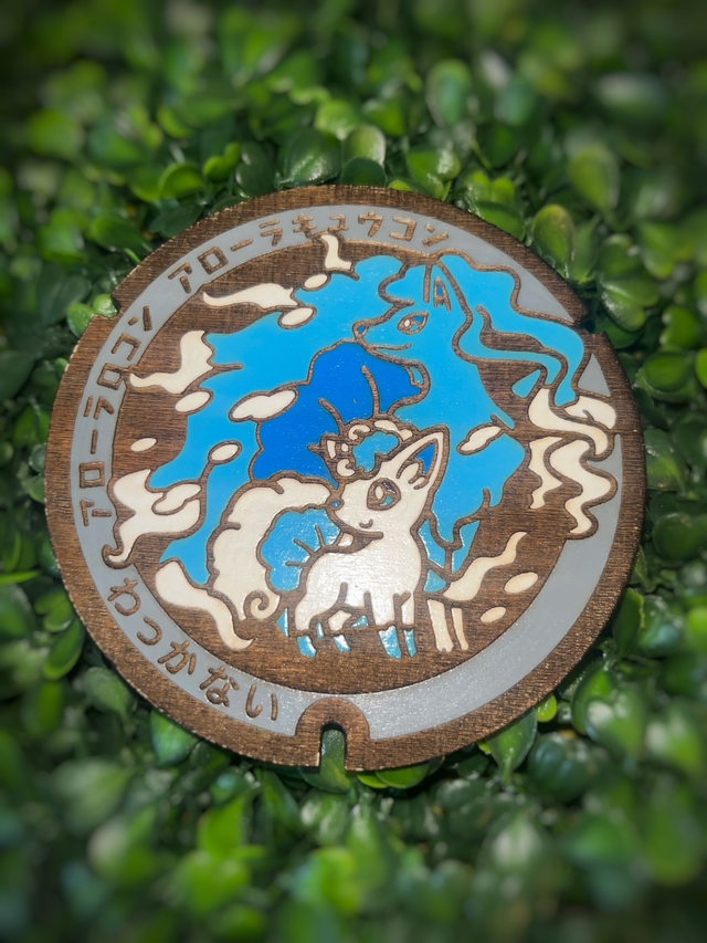 Plaque Pokémon Goupix et Feunard d'Alola.